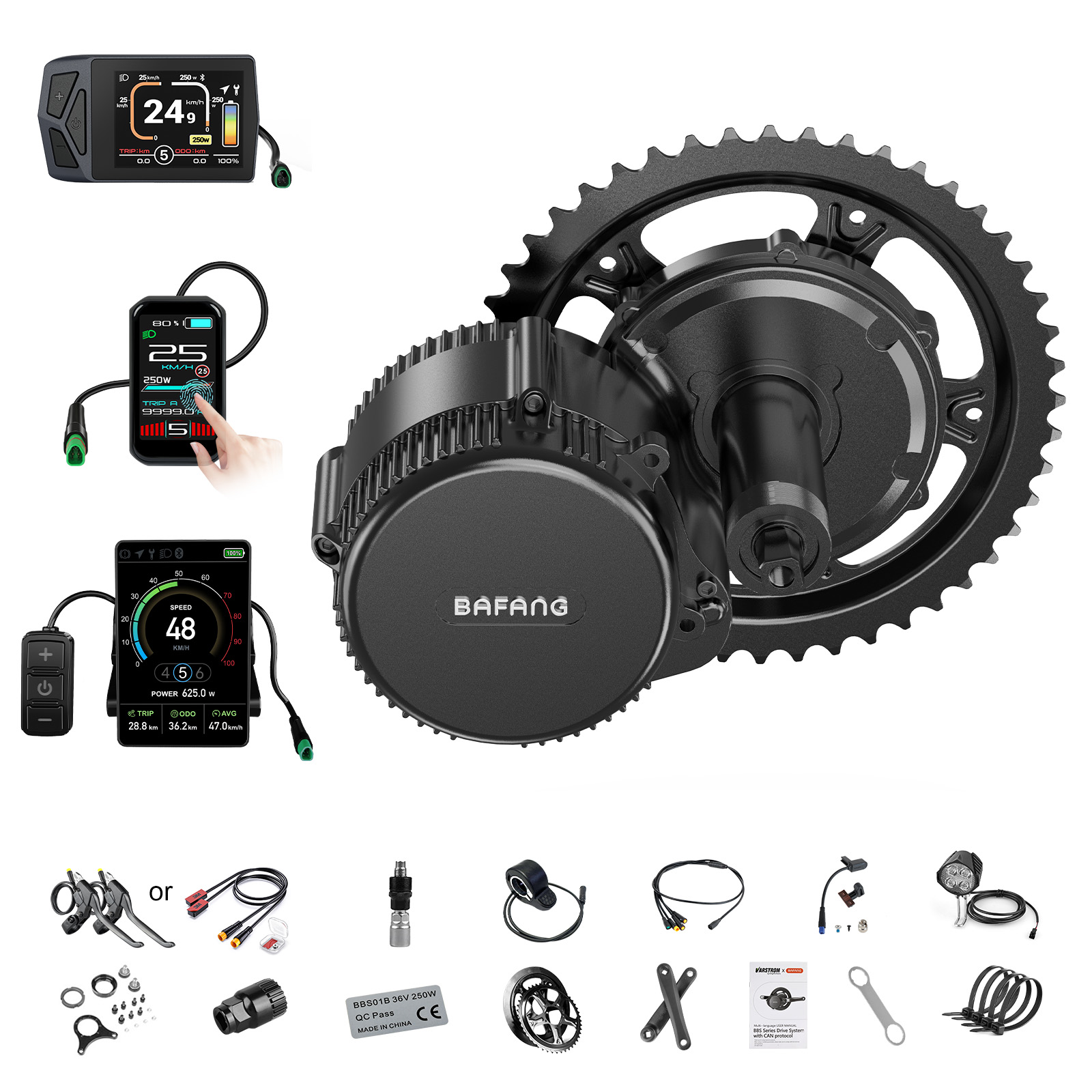 Central Motor Kit With Torque Sensor 500W - [ABD Yerel Gönderim] Bafang Motor 750W