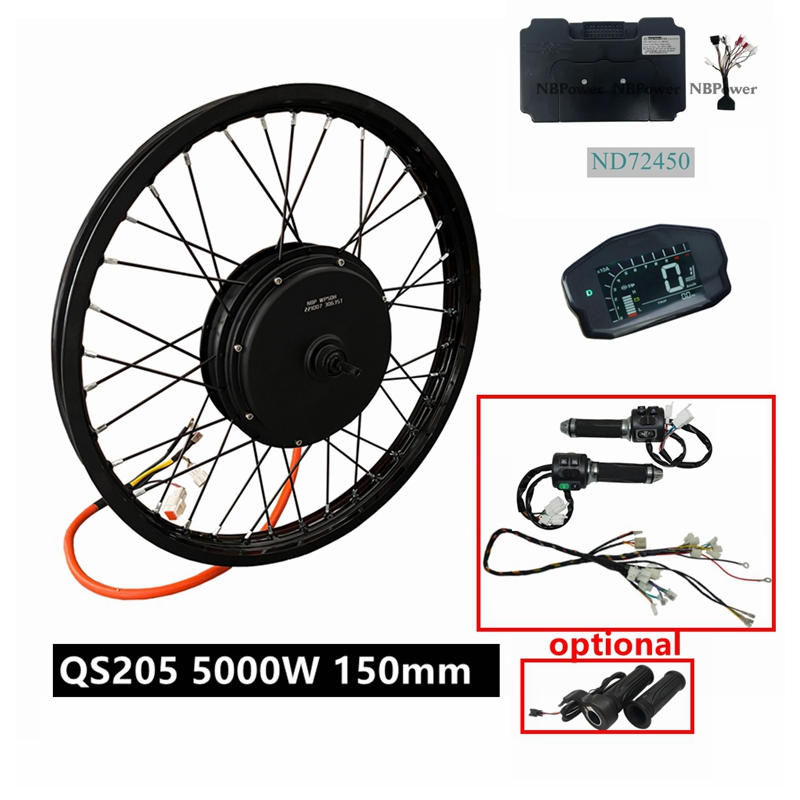 5000W Hub Motor Kit 72V - NBpower/QS205 V3 72v 5000W E-bisiklet kiti