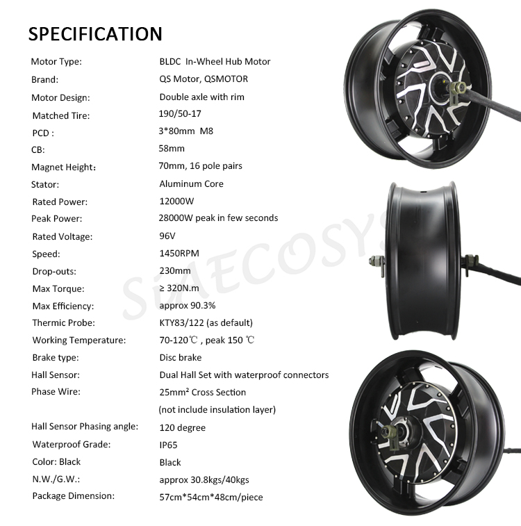 Çok Satan: 17X6.0 İnç 273 1200 - 12000W Electric Motorcycle Hub Motor incelemesi ve fiyatı
